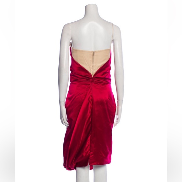 Alexander McQueen Red Vintage Midi Cocktail Dress - Picture 2 of 2